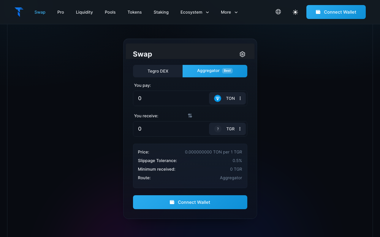 Tegro Finance — DEX в сети TON